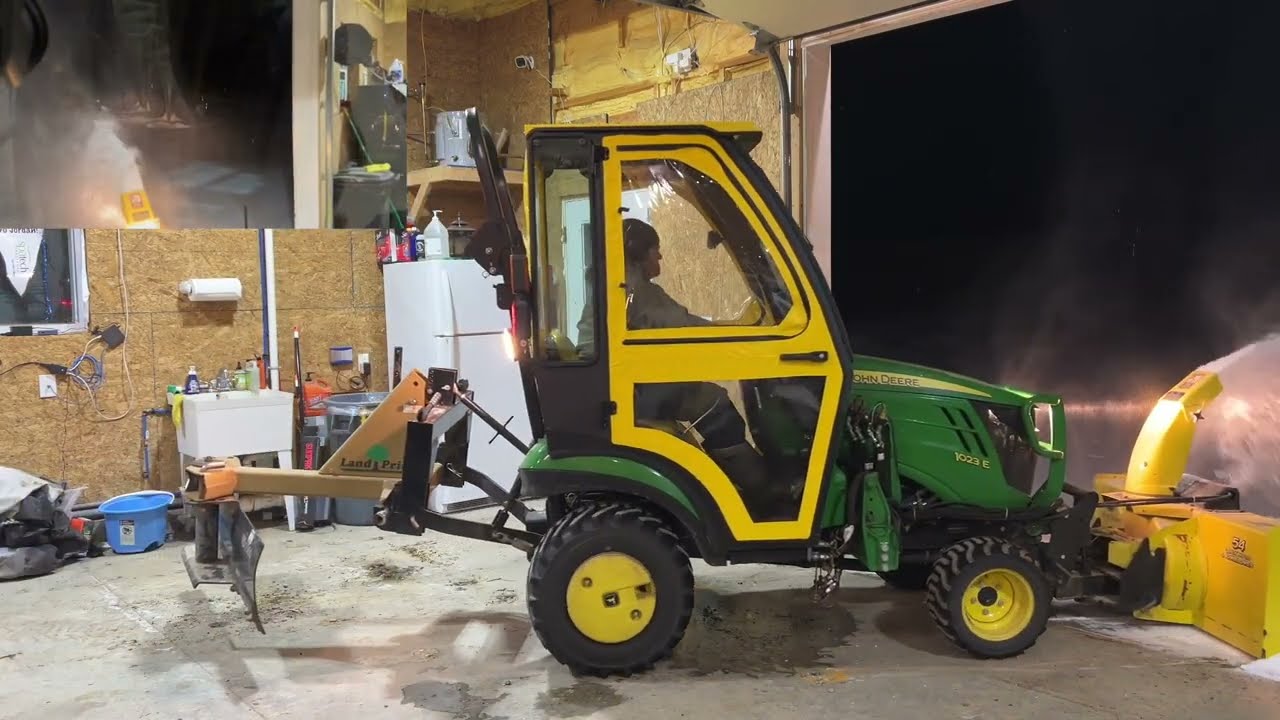John Deere 1023E Snow Blowing 6” of Fresh Snow – Powerful Winter Cleanup!