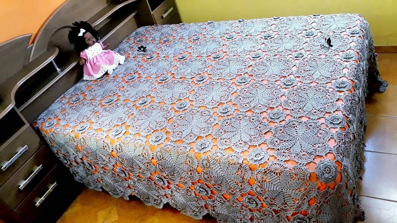 Colcha em Crochê Jéssica, Este Modelo fica Lindo tbm como uma Toalha de Mesa Quadrada ou Retangular.