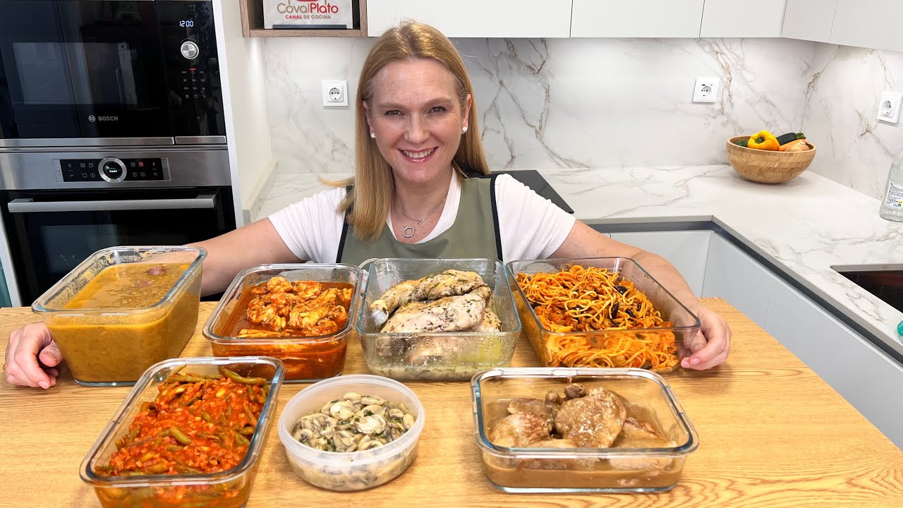😀 BATCH COOKING SEMANAL FÁCIL 👩‍🍳🍲🍛🥠🍜 te enseño a preparar 7 recetas a la vez, fáciles y deliciosas🥰