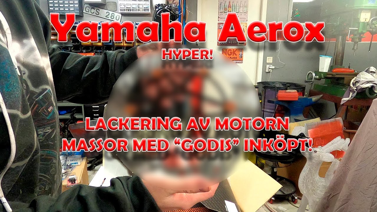 YAMAHA BRUKSHYPER AEROX | BYGGSERIE | DEL 9 | LACKERING AV MOTORN & MASSOR MED 