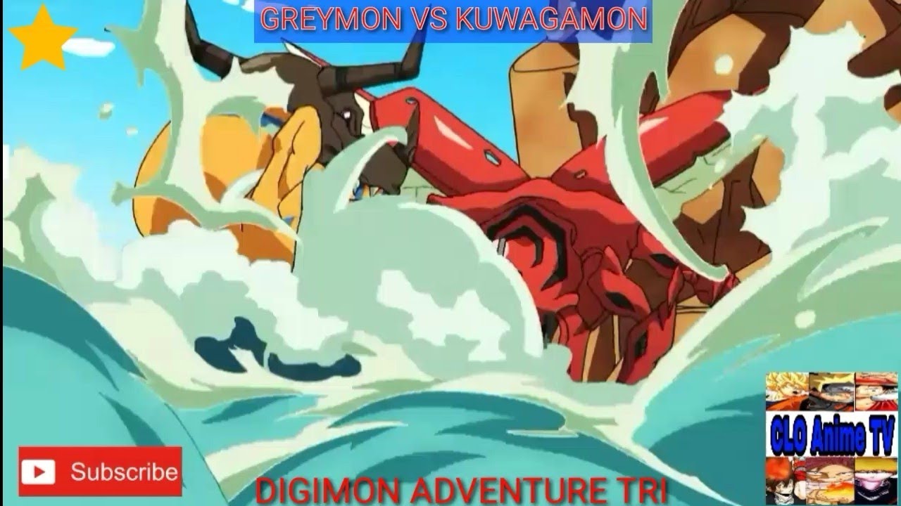 Greymon vs Kuwagamon | DIGIMON ADVENTURE TRI