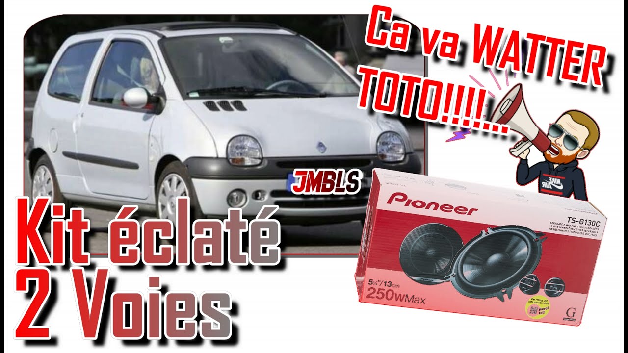 Je pose un kit éclaté 2 voie Pioneer sur Renault Twingo 1 phase 3 de Mme MECANIC