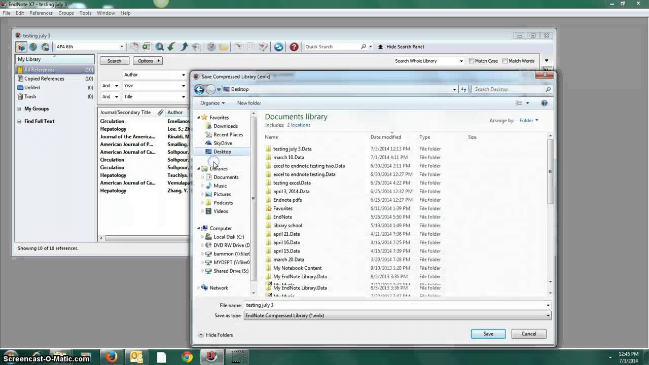 How to email an EndNote library