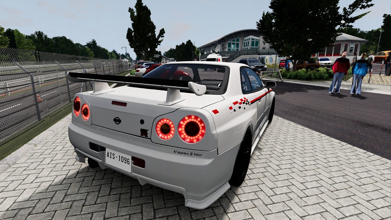 SKYLINE R34 GTR From HELL Attempts the Nürburgring - BeamNG.Drive | Steering Wheel Gameplay