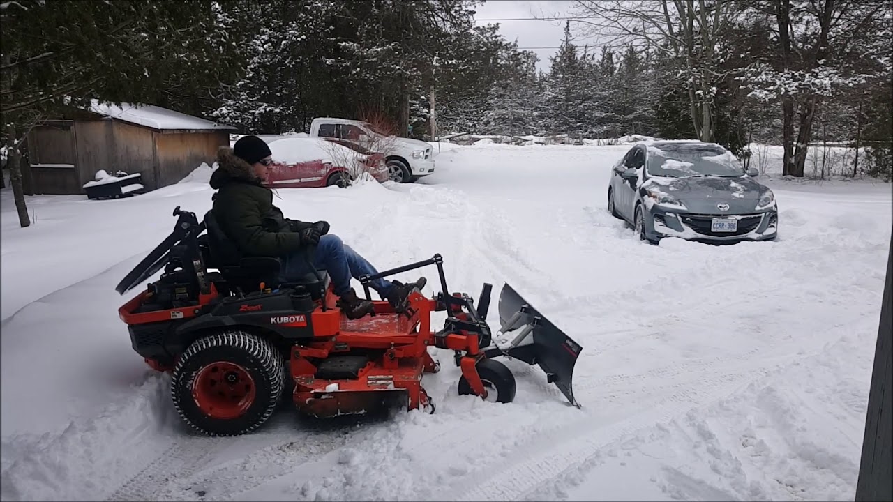 Уборка снега с нулевым поворотом, часть 3 | Снегоочиститель Kubota Zero Turn Snow Plow