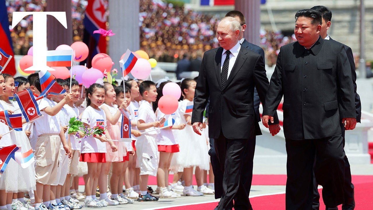 Putin receives lavish welcome in North Korea