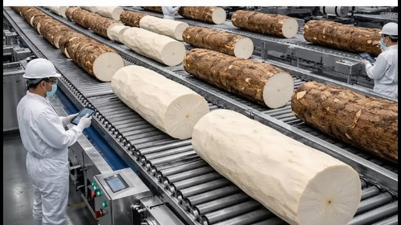 Inside the Factory: United States Giant Cassava Flour Process | Full Production Step by Step