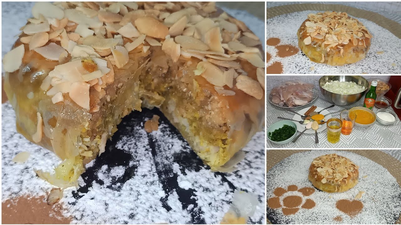 بسطيلة بالدجاج لذيذة مع طريقة الاحتفاظ بها في المجمد ،bastayla bi dajaj raw3a