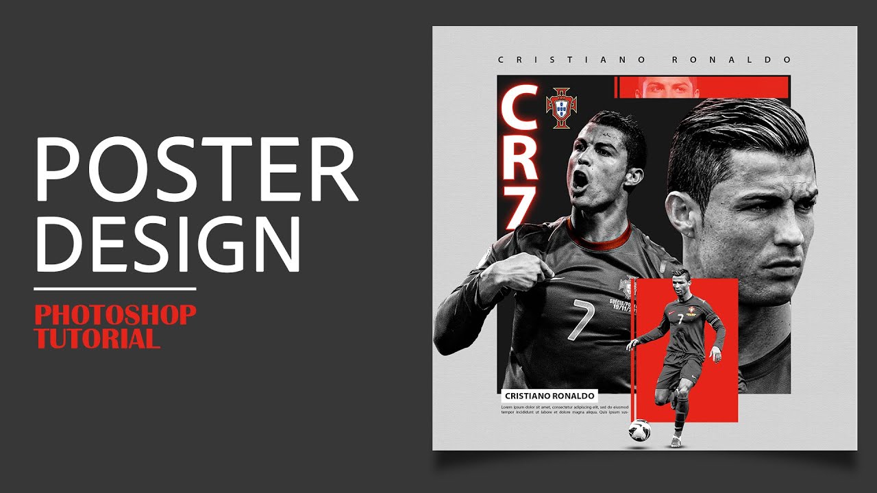 Make Sports Poster Design in Photoshop | Cristiano Ronaldo Poster Design Tutorial