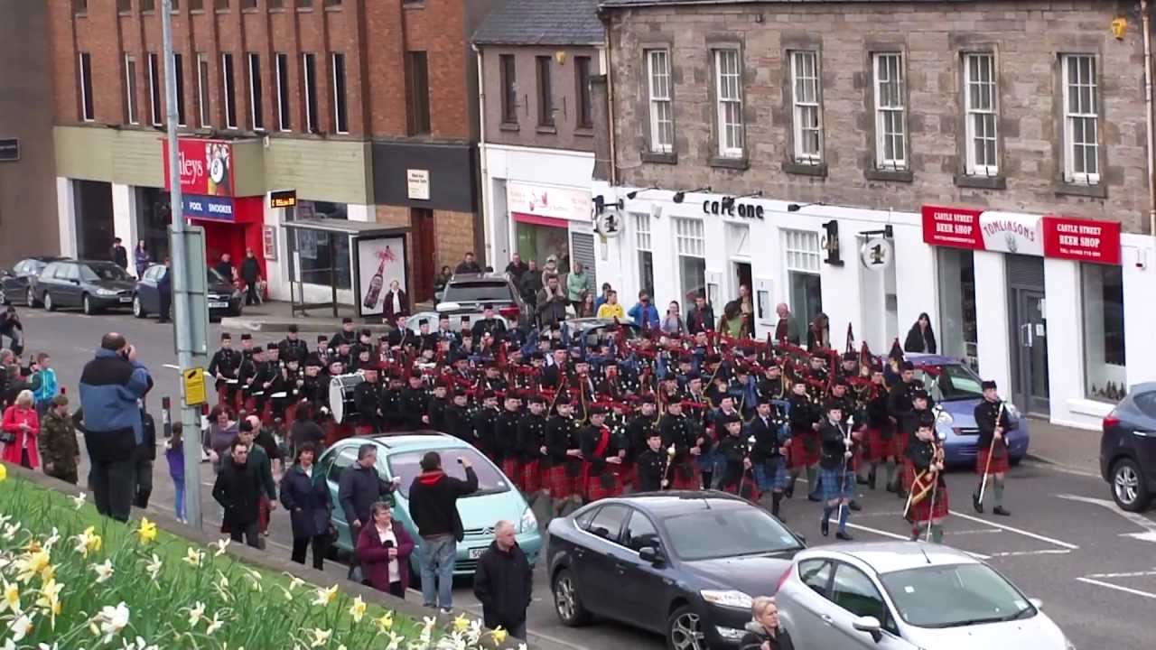 Cadet Force Pipes and Drums 2012 Inverness March On - Atholl Highlanders