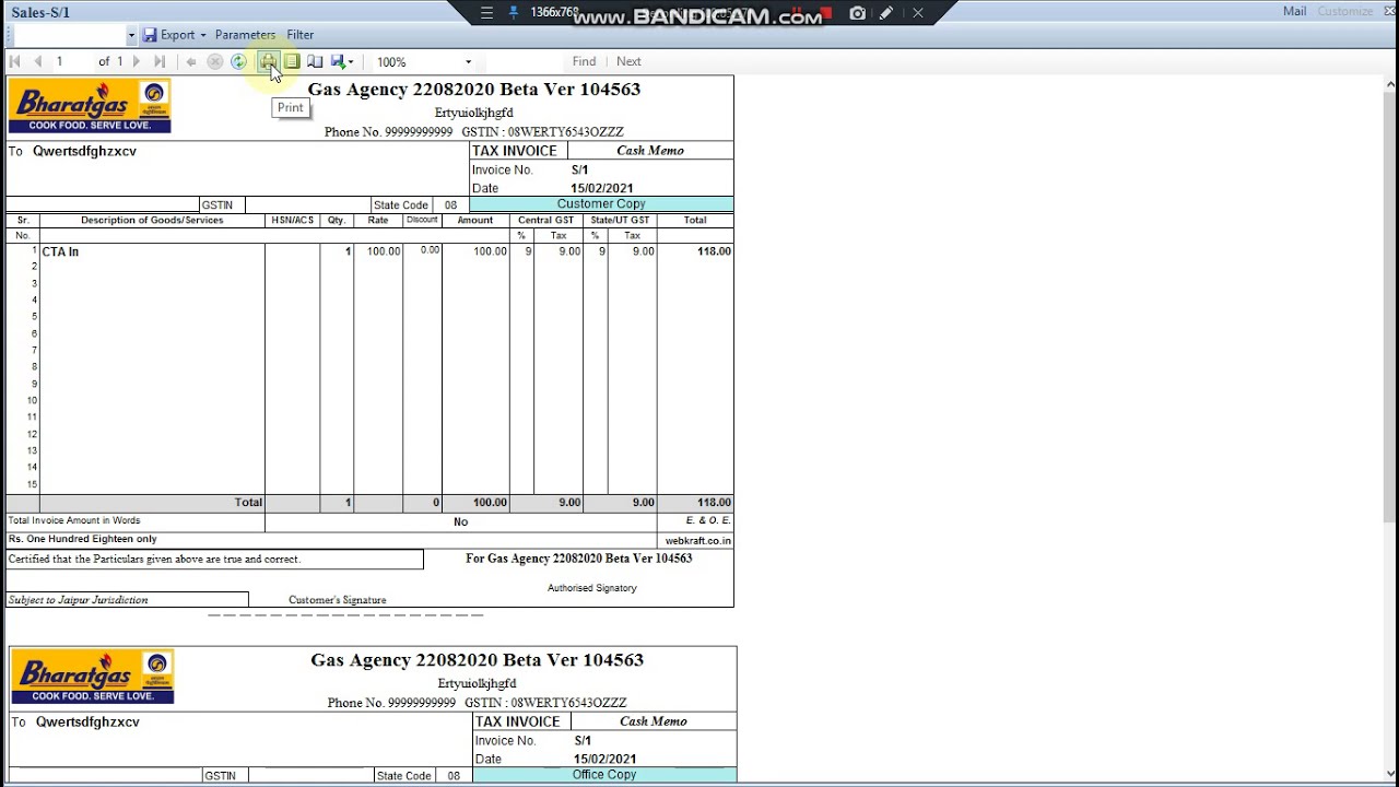 Billing Of Services in Gas Agency Software System for LPG Distributors - English