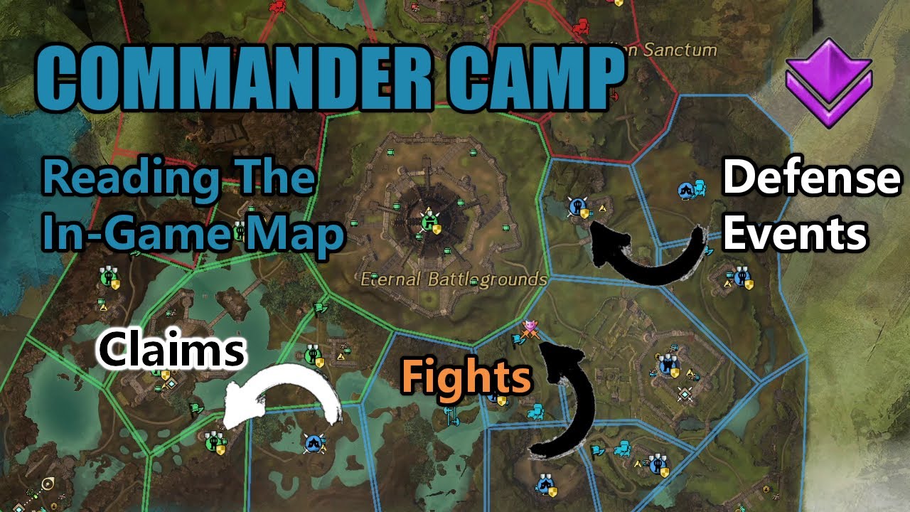 Guild Wars 2 Commander Camp -- Reading The Map To Find Enemy Groups