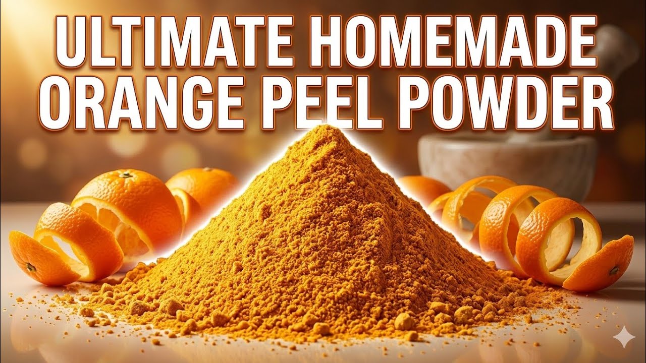 Homemade Orange Peel Powder. Original Vitamin E, C serum