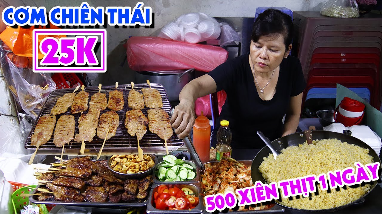 Ngon Rẻ CƠM CHIÊN THỊT XIÊN THÁI 25K Ở Thiên Đường Ăn Uống Hẻm 76 Hai Bà Trưng | PM FOOD
