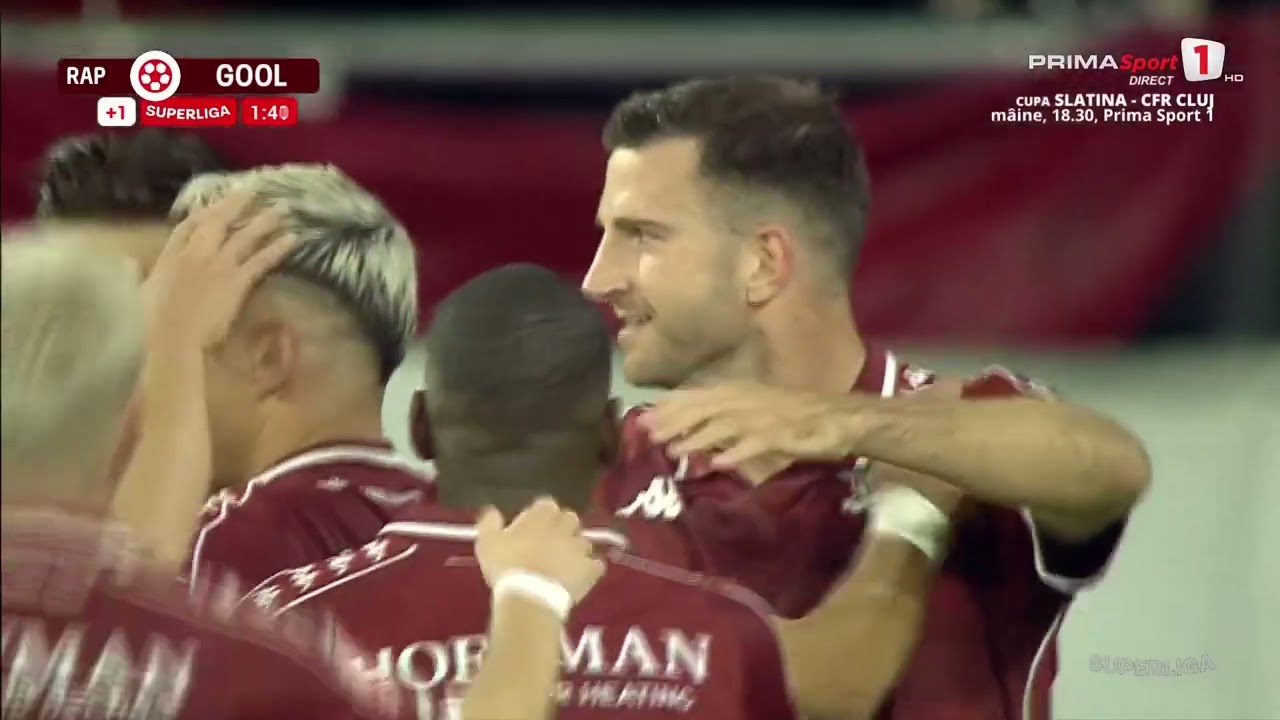 REZUMAT: Rapid - Unirea Slobozia 4-1. Victorie fără emoţii, iar Rapidul revine pe locul 2