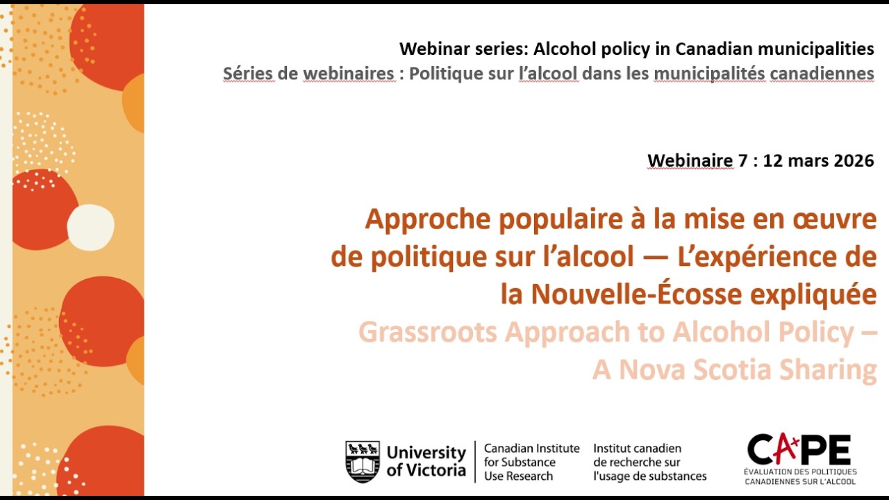 Approche populaire à la mise en œuvre de politique sur l’alcool — L’expérience de la N-É expliquée