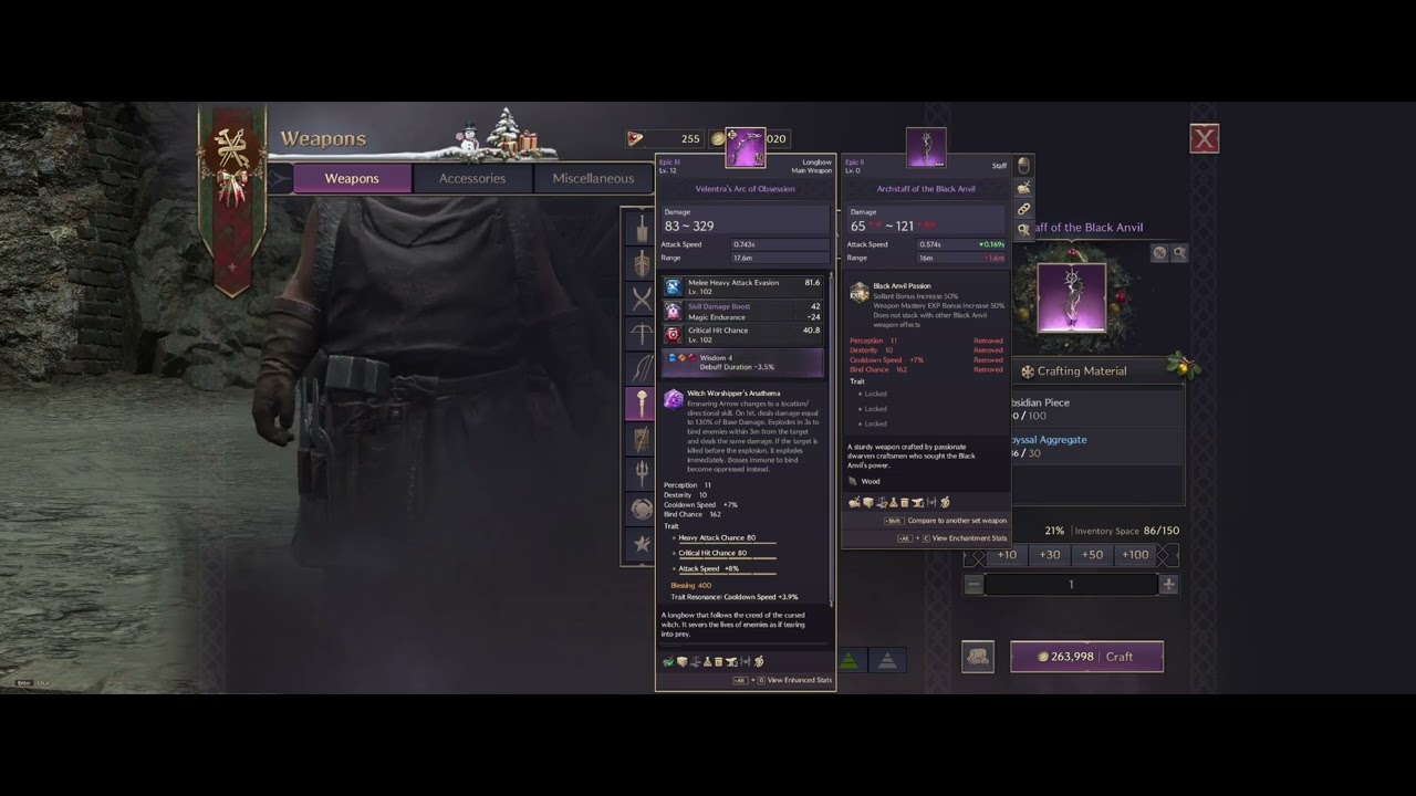 #throneandlibertytips  ‐  Black Anvil Weapon craft (Obsydian Piece)