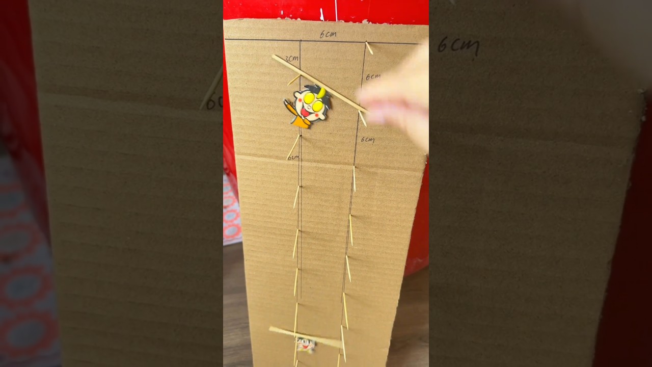 DIY Cardboard Sliding Ladder Toy 🪵 | Easy & Fun Craft #diy #artandcraft #craft #art #diyideas