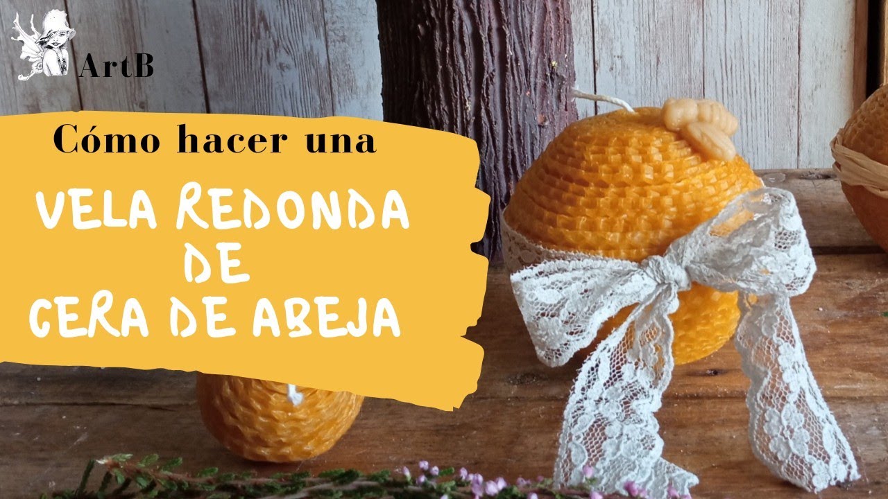 Cómo hacer una Vela Redonda de cera de abeja, paso a paso, DIY..