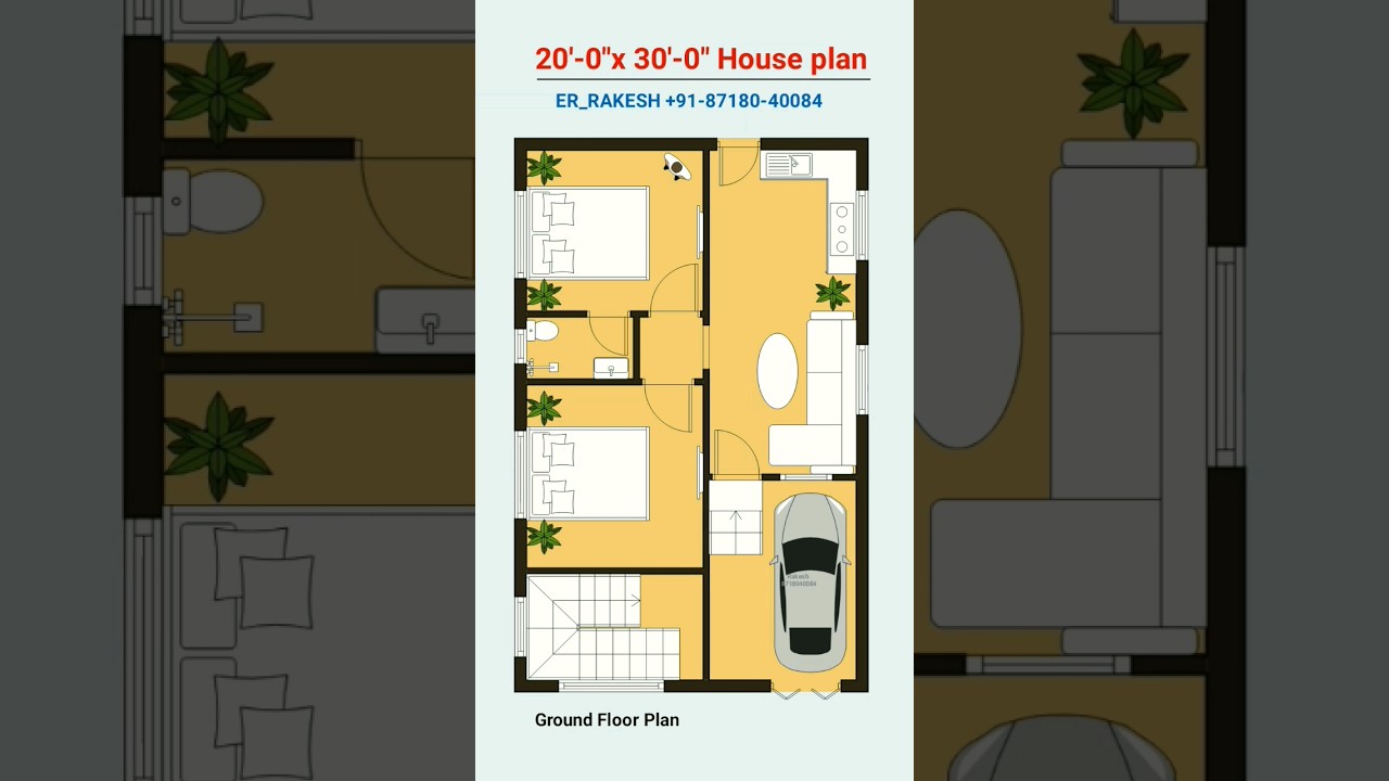 20x30 Small House Plan 600 SF Design idea 