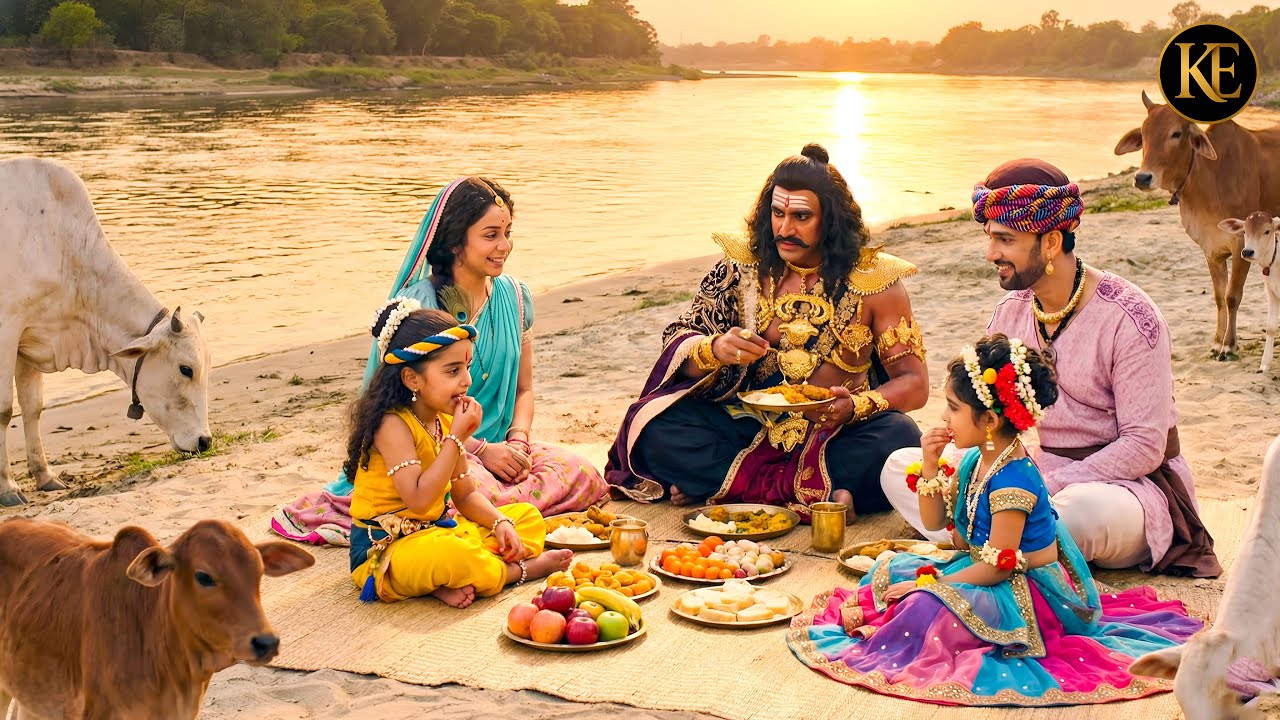राधा–कान्हा, मैया और बाबा संग कंस मामा ने बैठकर किया भोजन|| YMKN || Shree Krishan leela ||