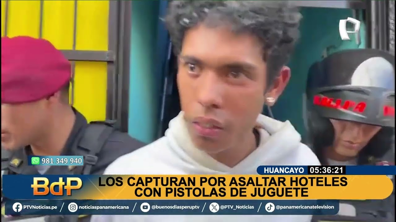 Huancayo: capturan extranjeros que asaltaba hoteles con pistolas de juguete