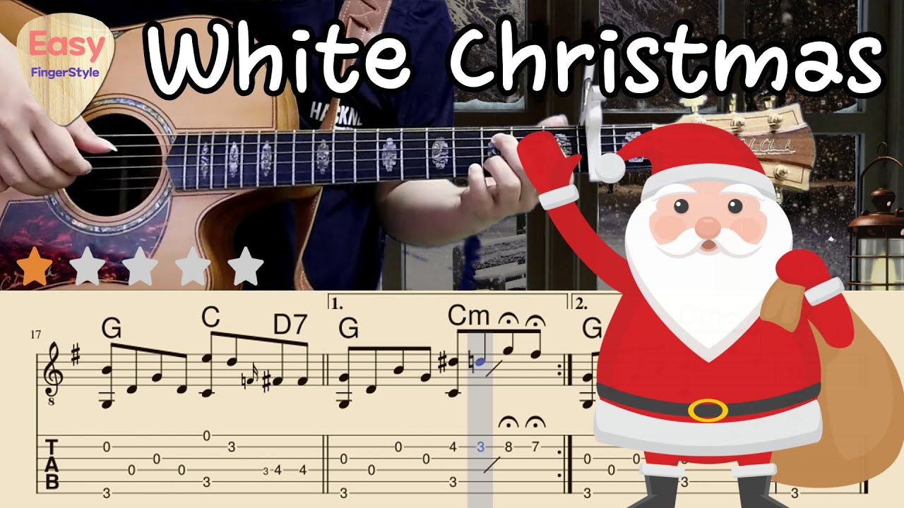 「класс акустической гитары」⛄White Christmas - Guitar Cover -Christmas Carols -Fingerstyle Guitar