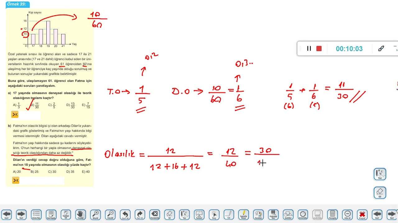 11.Sınıf Matematik Deneysel ve Teorik Olasılık
