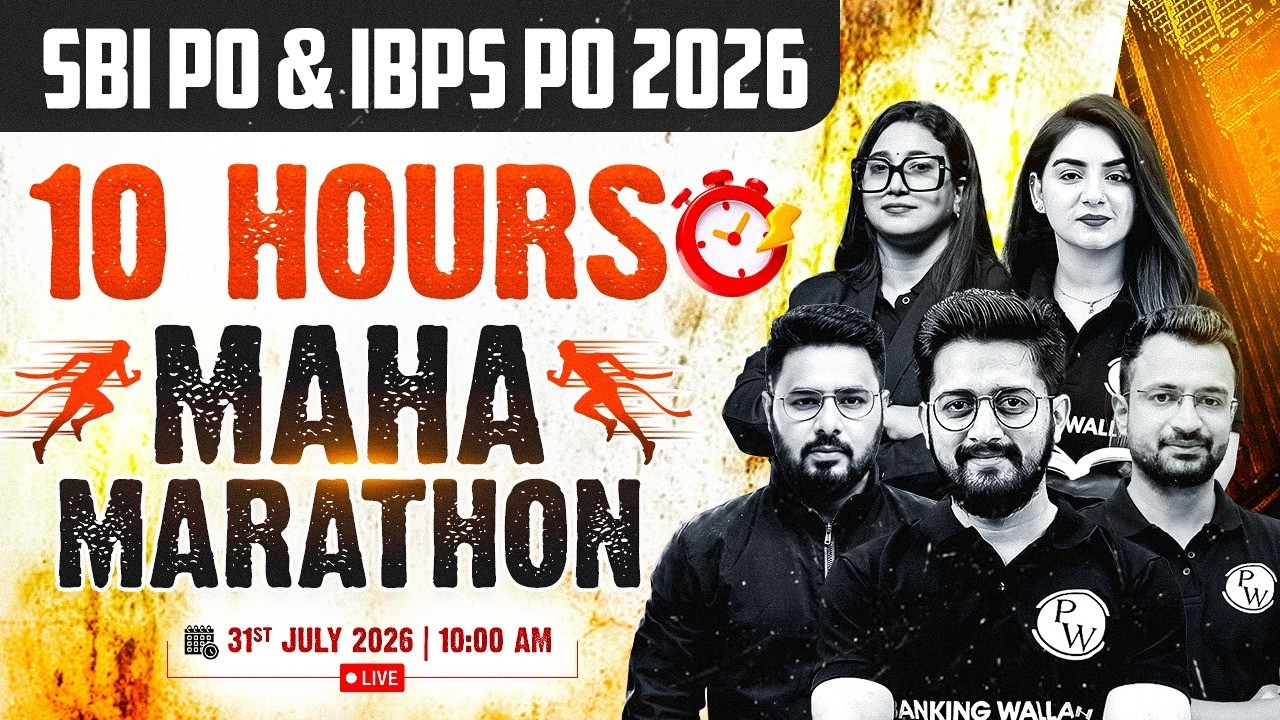 SBI PO & IBPS PO 2026 | 10 Hours Maha Marathon | Complete Prelims Preparation