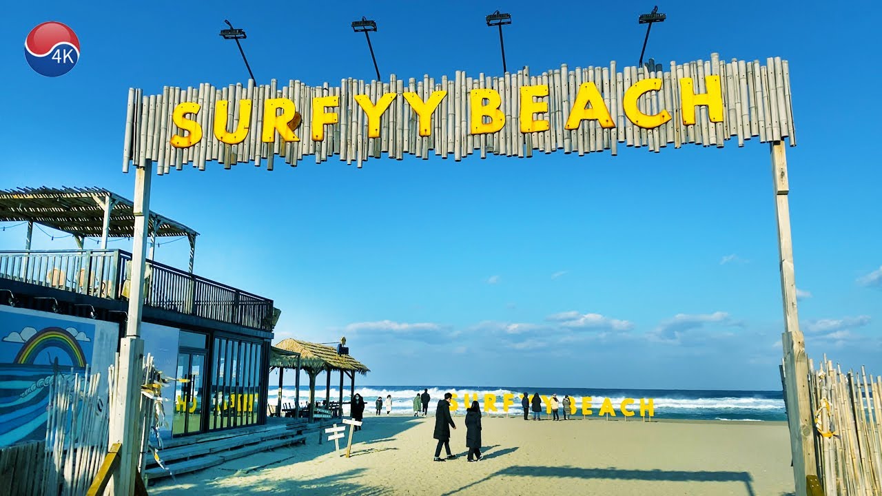 Surffy Beach, where the most surfing parties are held in Korea, East Sea Beach, 4K Gangwon-do Trip.