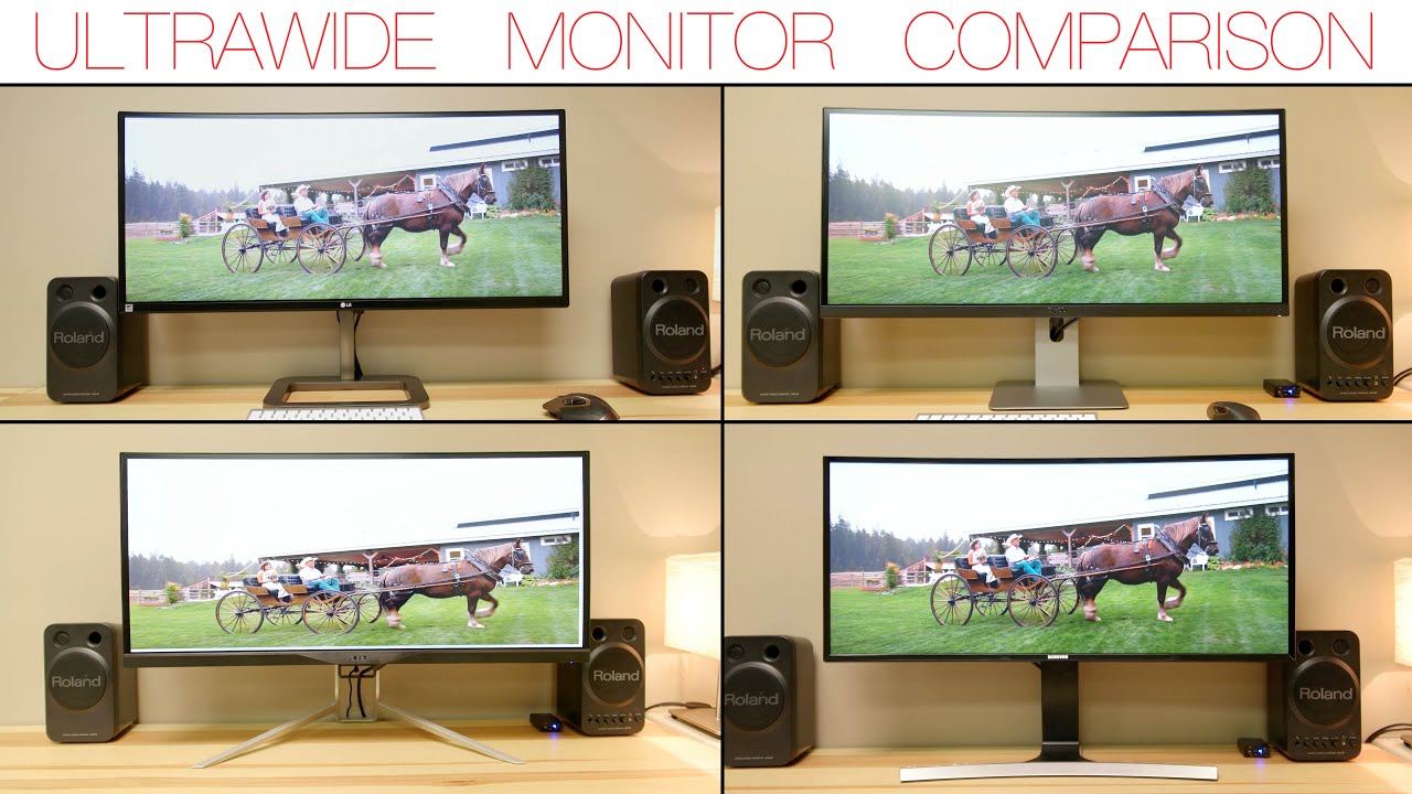 4 Ultrawide Monitors Compared! LG - DELL - ACER - SAMSUNG - 3440X1440P