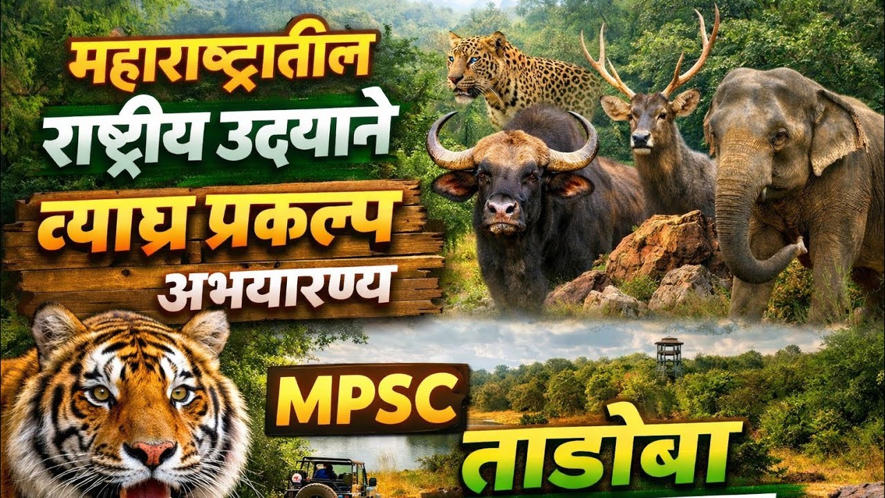 महाराष्ट्रातील सर्व राष्ट्रीय उद्याने, व्याघ्र प्रकल्प, अभयारण्य नकाशा द्वारे संपूर्ण माहिती MPSC 