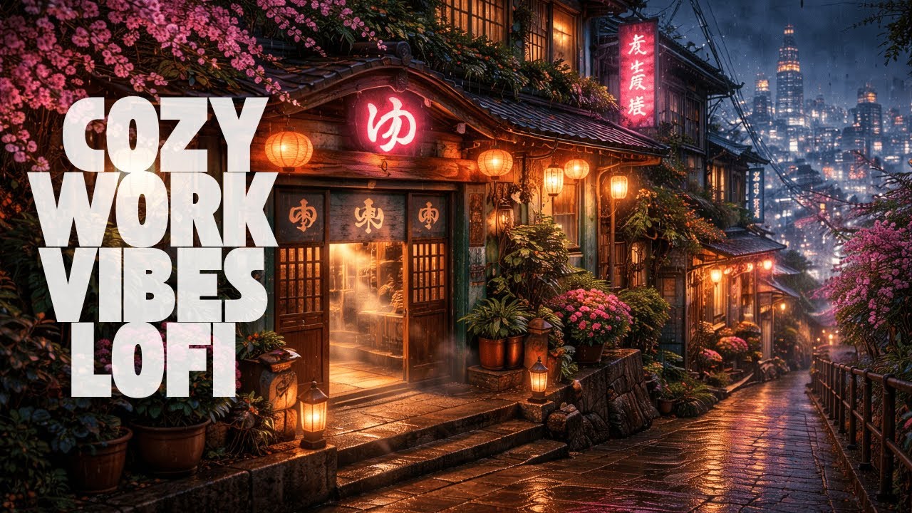 🎧Cozy Work Vibes Rainy Night - LoFi Study Music & Jazz Beats for Study, Sleep and Calm Focus
