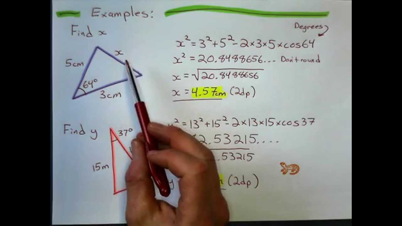 Cosine Rule to find Sides