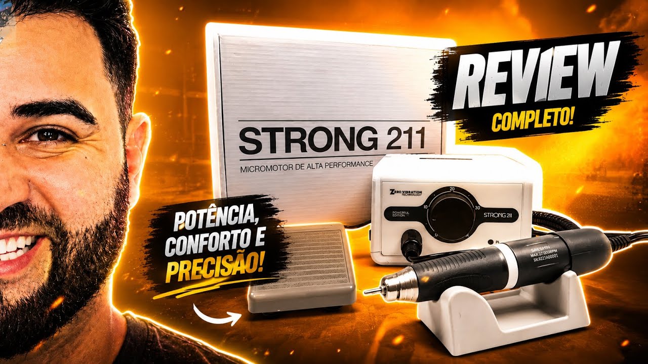 Motor Strong 211 Lixadeira de Unha Profissional  Manicure / Protético - 35 até 45000RPM Bivolt