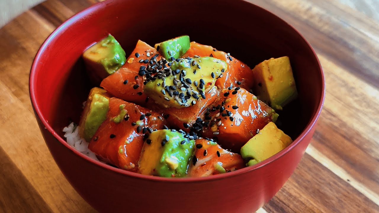 Spicy Salmon Avocado Bowl | Easy Japanese Style Recipe for Salmon Lovers