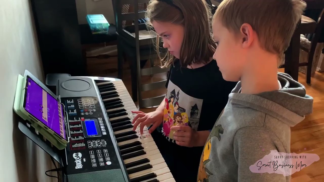 RockJam 61 Key Touch Display Keyboard Piano Kit with Digital Piano Bench #keyboards #learnkeyboard