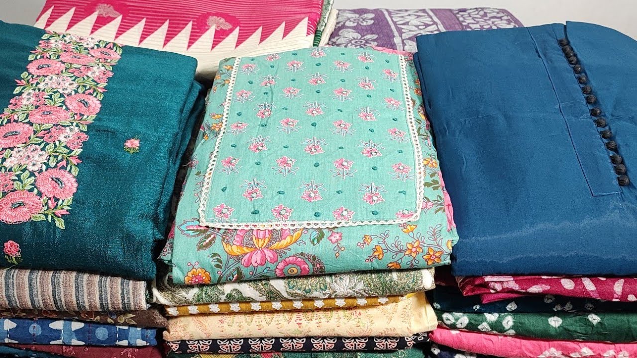 SEMIMODAL SILK WITH AJRAK MIRROR WORK DUPATTA|SOFT COTTON WITH HANDWORK FLORAL PRINT DUPATTA|