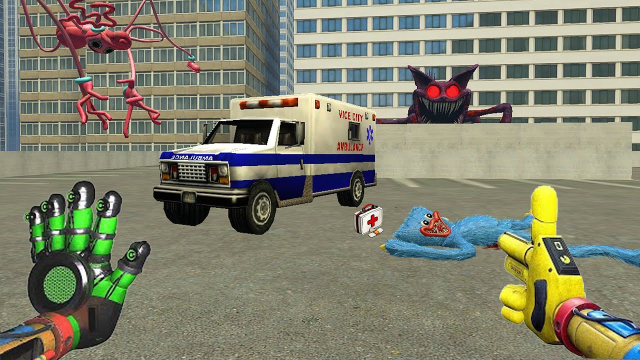 FOR THE FIRST TIME, I RESCUED HUGGY WUGYY FROM DARK FORCES IN THE HAUNTED CITY IN GARRY'S MOD