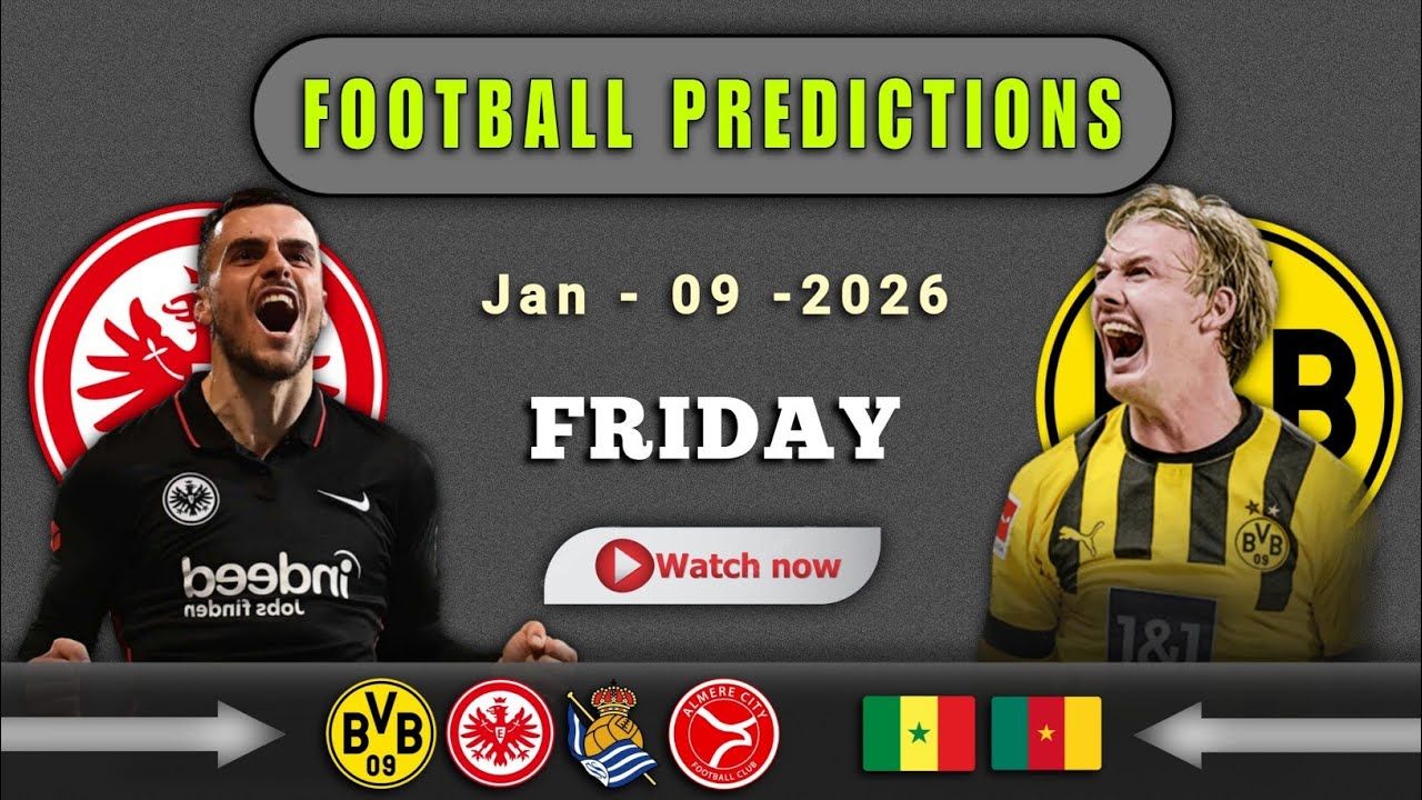 FOOTBALL PREDICTIONS TODAY 9 JANUARY 2026 | AFCON PREDICTIONS | BUNDESLIGA | LA LIGA | GoalIQ