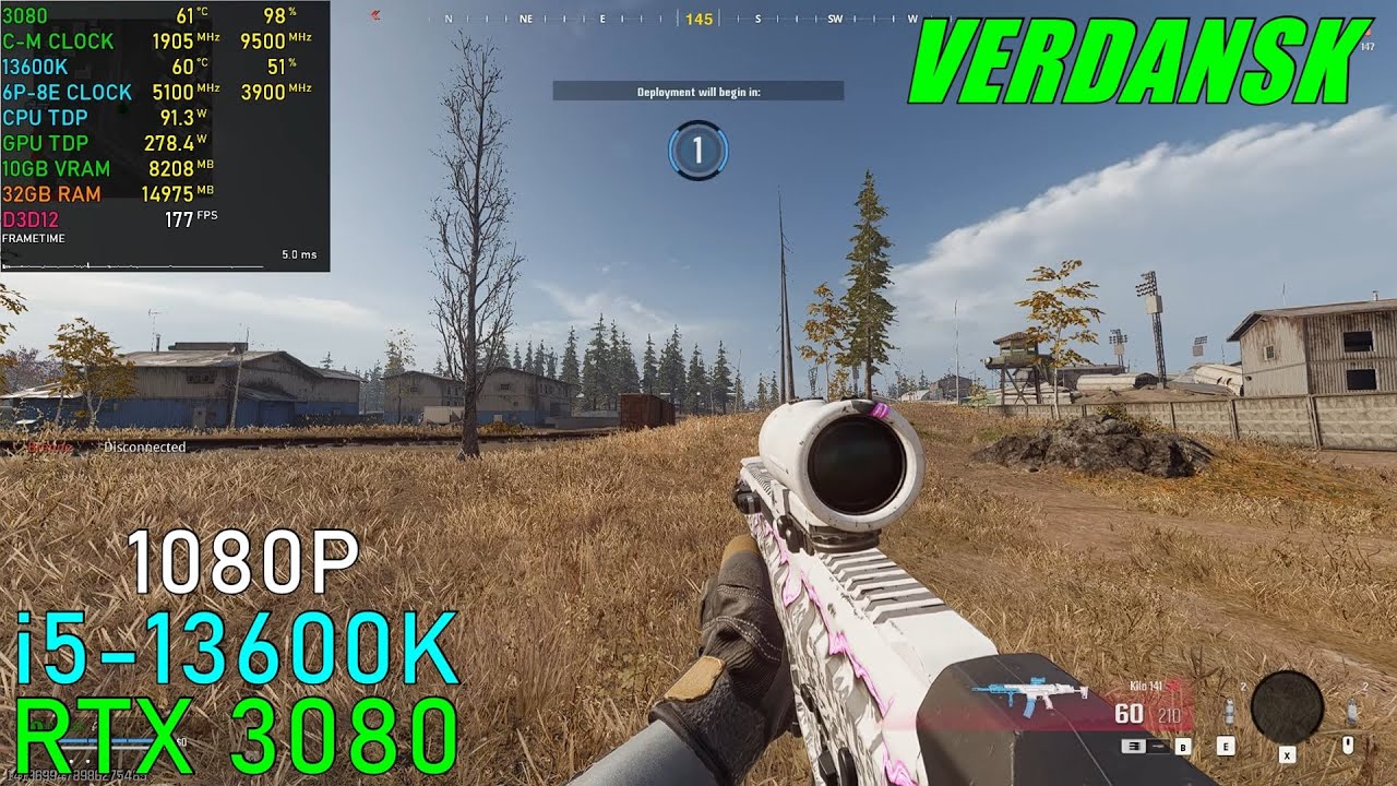 Warzone - Verdansk: RTX 3080, 13600K | Low, Native - 1080P