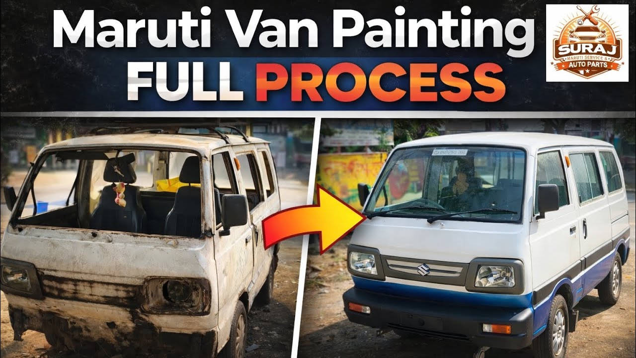 Maruti van full body painting  process // suraj maruti service 