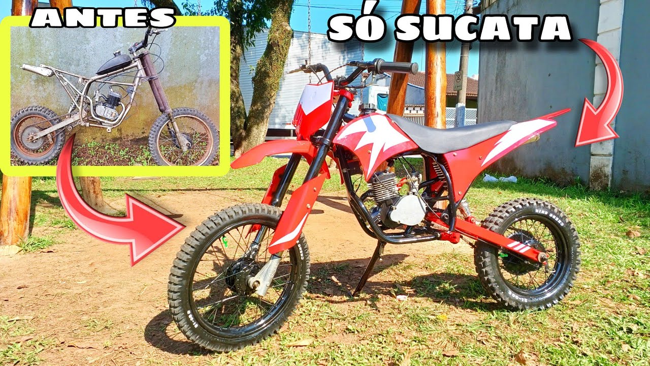 MONTEI UMA MOTO SÓ com  SUCATA dei partida no MOTOR JÁ TESTAMOS / PROJETO FINALIZADO