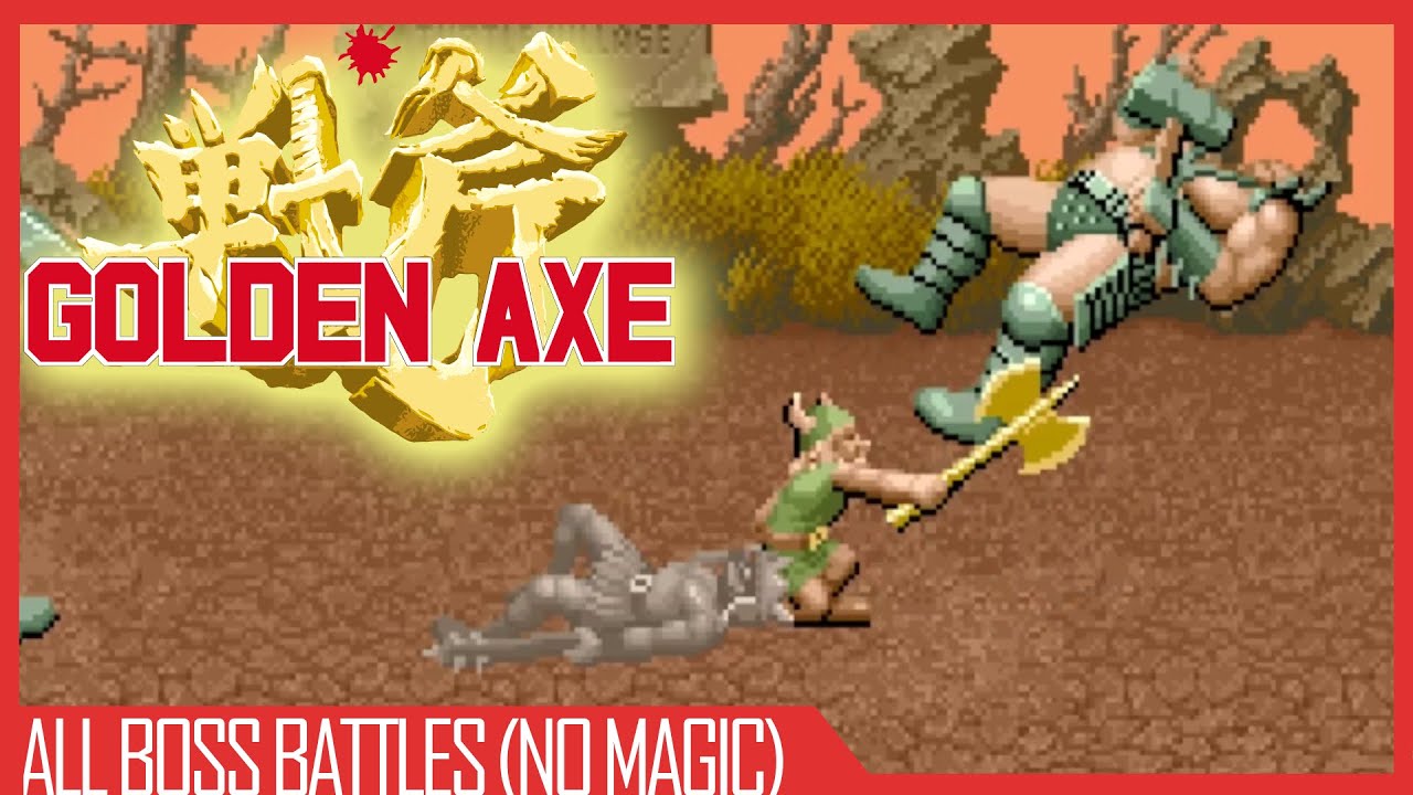 GOLDEN AXE ALL BOSSES (NO MAGIC) || Golden Axe (Arcade/MAME)