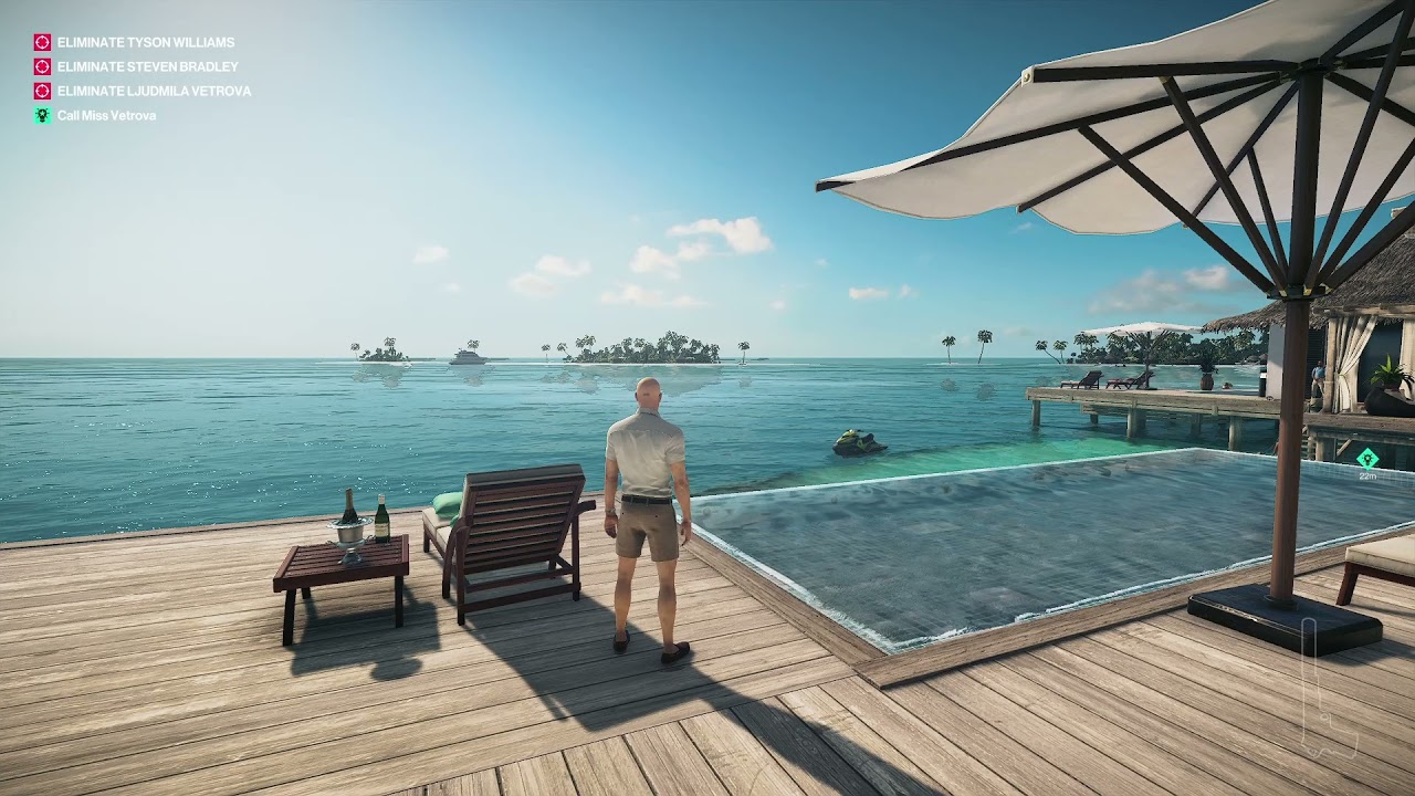 Hitman 2 Ambience - Haven - ASMR - Ocean sounds - Wind sounds - Tropical Island Ambience