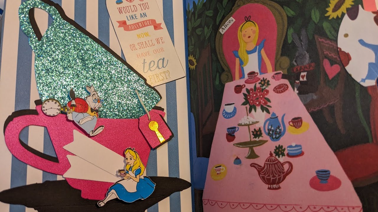 Alice in Wonderland one page wonder ephemera book.