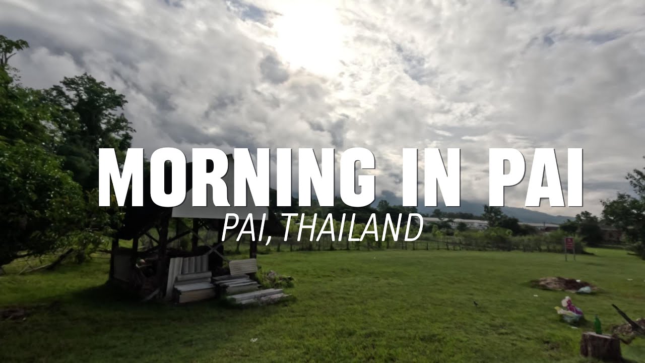 Quiet Morning Stroll in Pai | Nature Sounds & Mountain Mist | Thailand in 4K