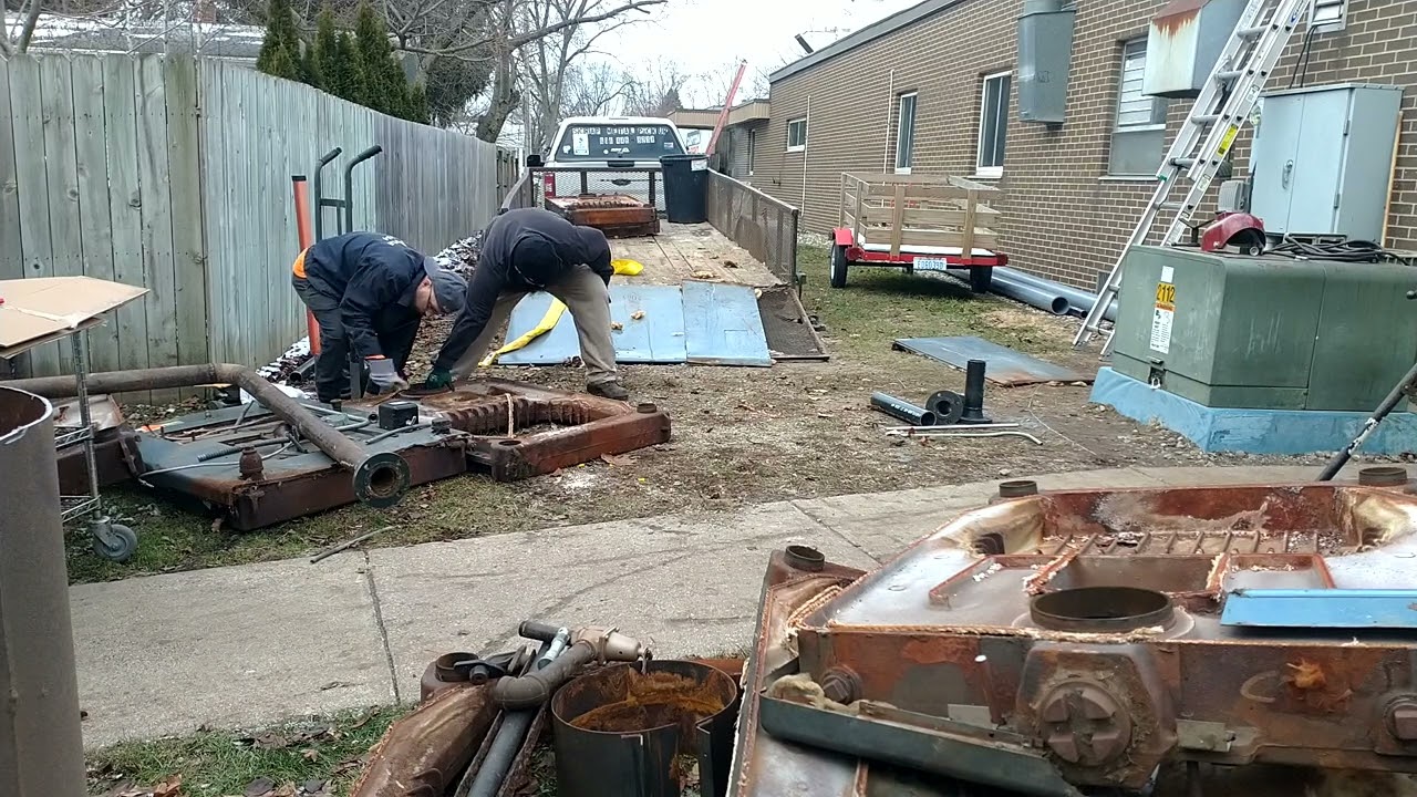 #scrap metal pickup of cast iron pieces from an old boiler