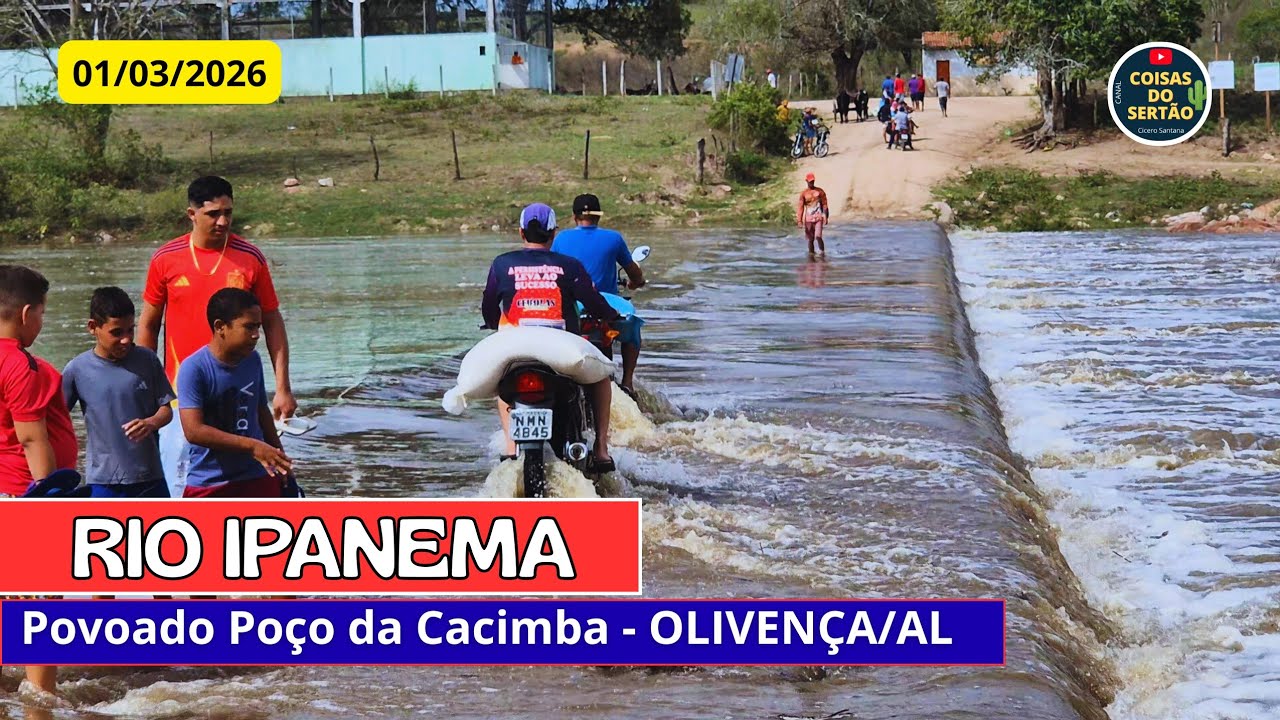 Passando no Povoado Poço da Cacimba (Olivença/AL), e mostrando as águas do rio Ipanema. 