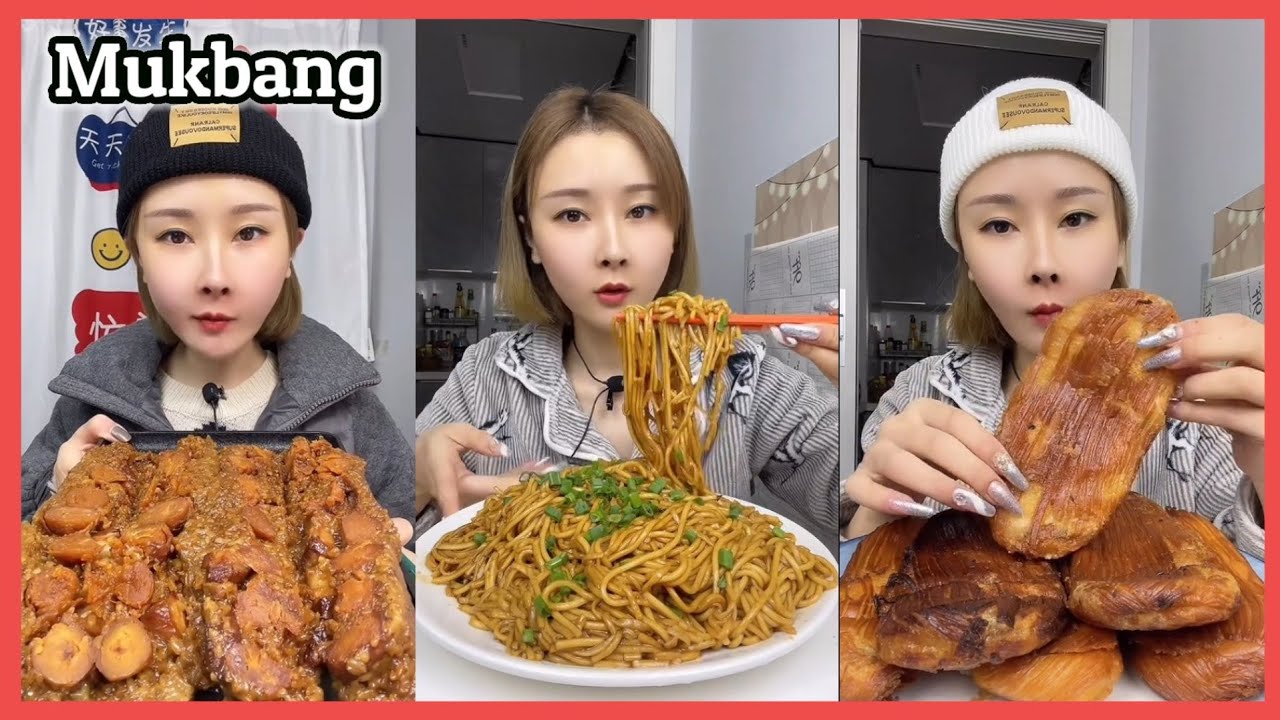 [ASMR] Chinese mukbang asmr #314 #makanan  #dessert #noodles #라면 #호떡 #cake #중국먹방 볶음밥 #곱창 #eatingshow